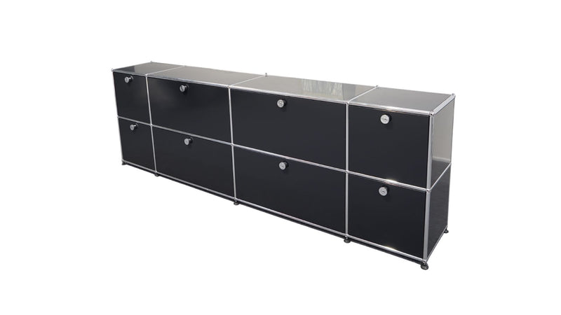 USM Haller langes Sideboard 8 Fächer Schwarz