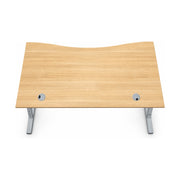 Schreibtisch Bene Freiform 180 x 80 cm – Draufsicht mit zwei Kabeldurchlässen