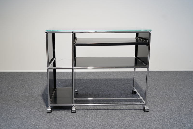 USM Haller Sideboard mit Glasplatte Schwarz