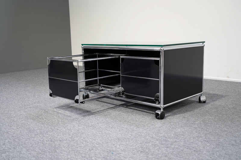 USM Haller Lowboard 2 Schubladen Schwarz