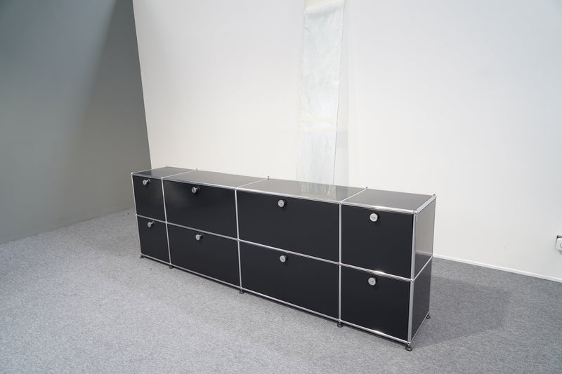 USM Haller langes Sideboard 8 Fächer Schwarz