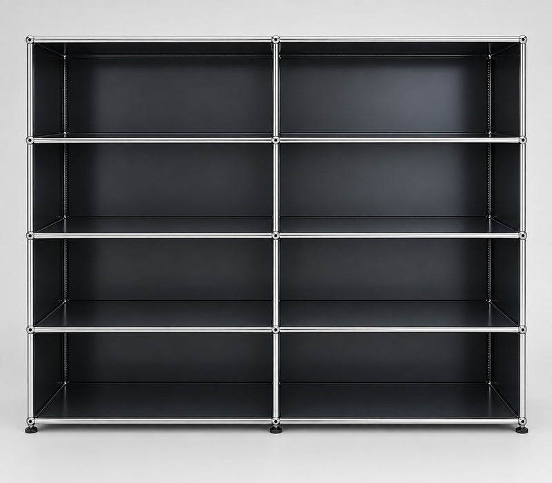 USM Haller Regal 8 Fächer Schwarz – Vorderansicht