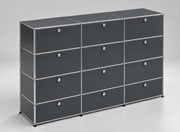 USM Haller Highboard 12 Klappen Anthrazit – Schrägansicht 3