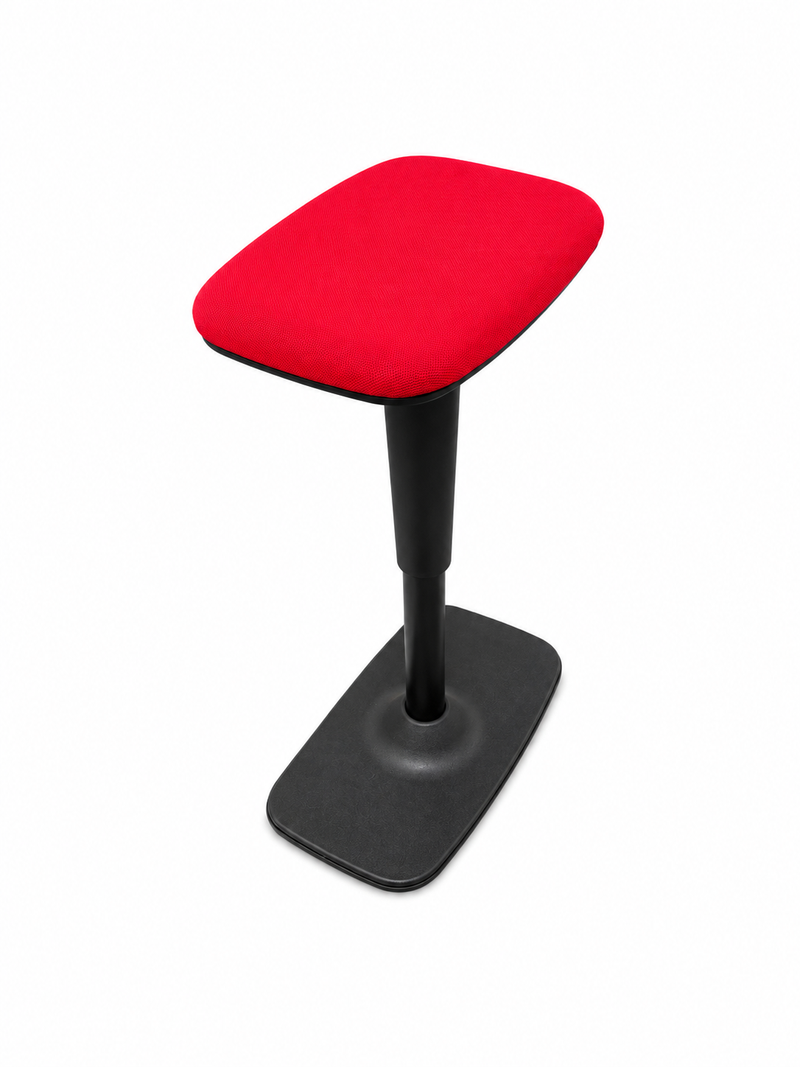 Steh-Sitz Hocker Timmi Rot von Nowy Styl, Ausstellungsstück – Seitenansicht mit höhenverstellbarer Säule