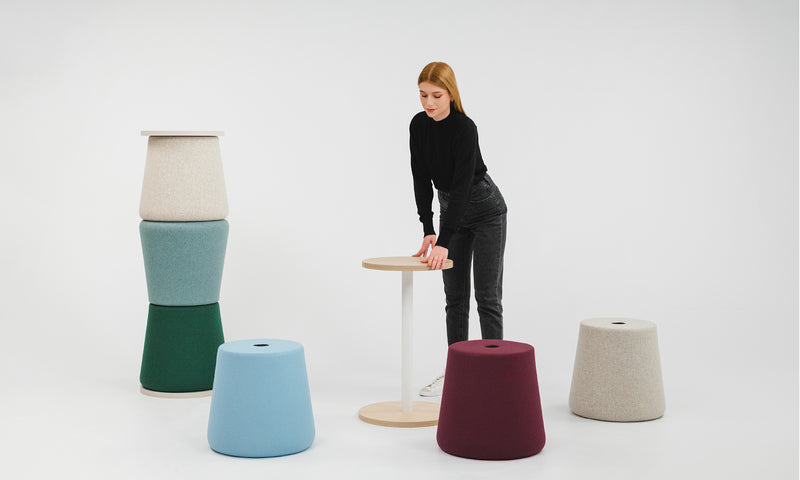 Sitzhocker Versi Pouf Set mit Tisch