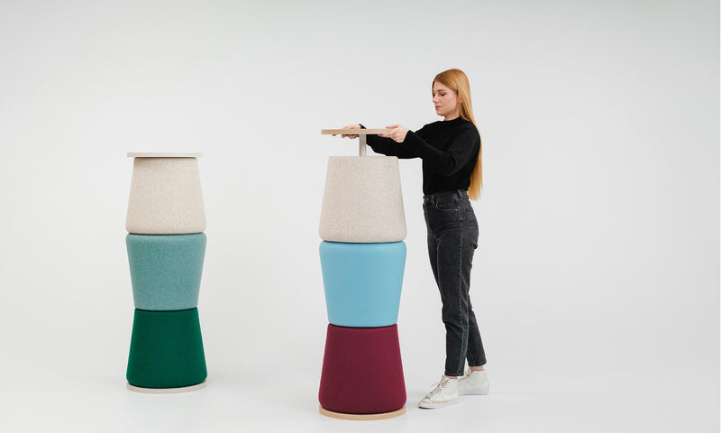 Sitzhocker Versi Pouf Set mit Tisch