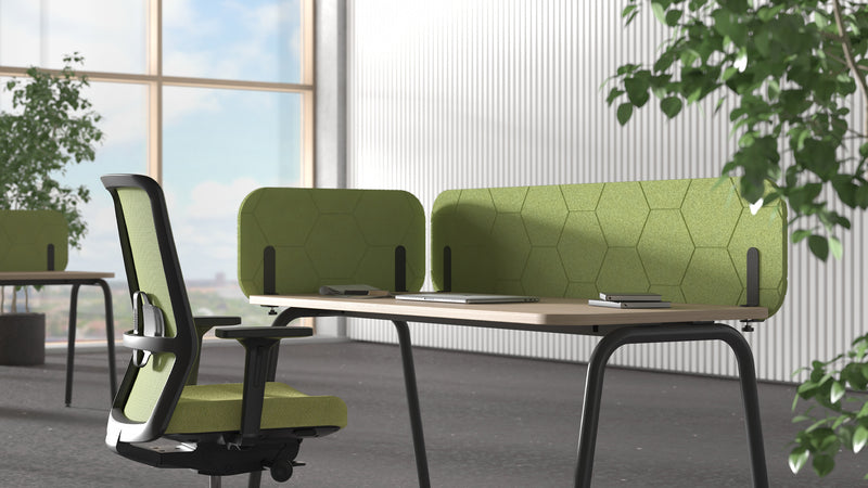 Akustische Tischtrennwand Round-PET