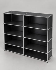 USM Haller Regal 8 Fächer Schwarz – Schrägansicht 1