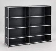 USM Haller Regal 8 Fächer Schwarz – Schrägansicht 3