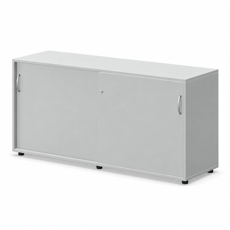 MARO PRO Schiebetürenschrank 160 cm, 2 OH in Grau – Schrägansicht rechts