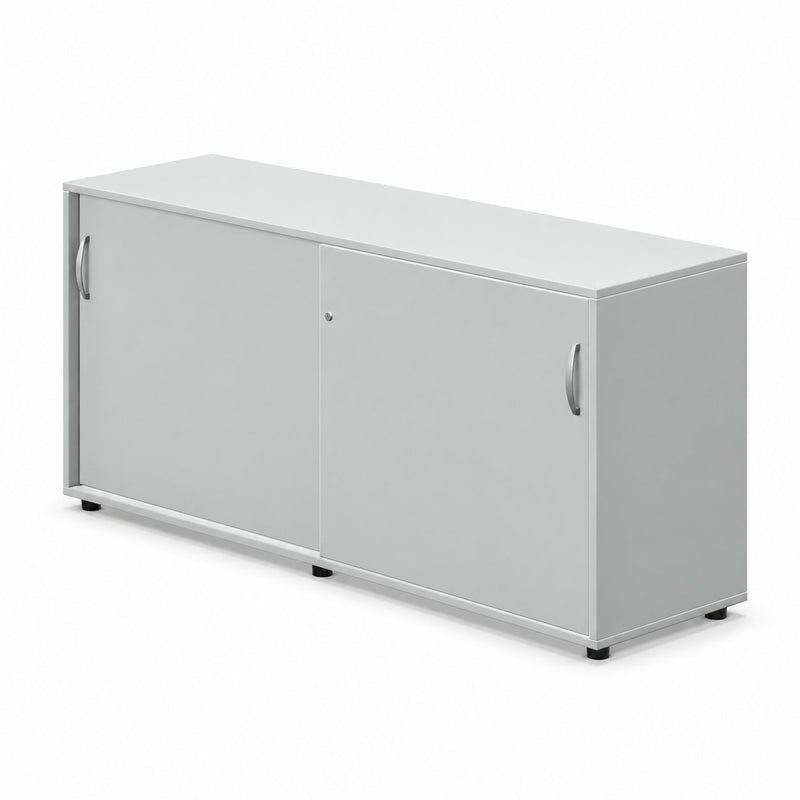 MARO PRO Schiebetürenschrank 160 cm, 2 OH in Grau – Seitenansicht schräg
