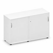 MARO PRO Schiebetürenschrank 120 cm, 2 OH in Weiß – Schrägansicht links