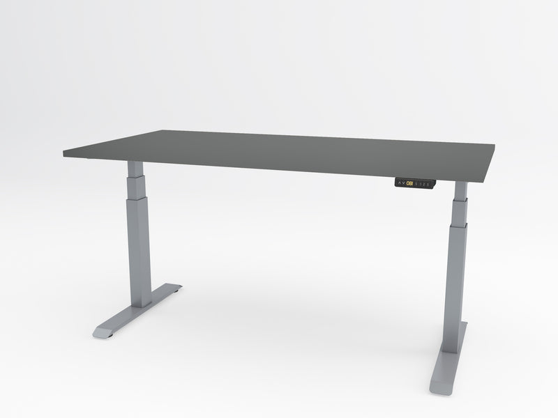 Yellow Dot Move – Platte Achatgrau 2171 PE, Gestell Aluminium RAL 9006