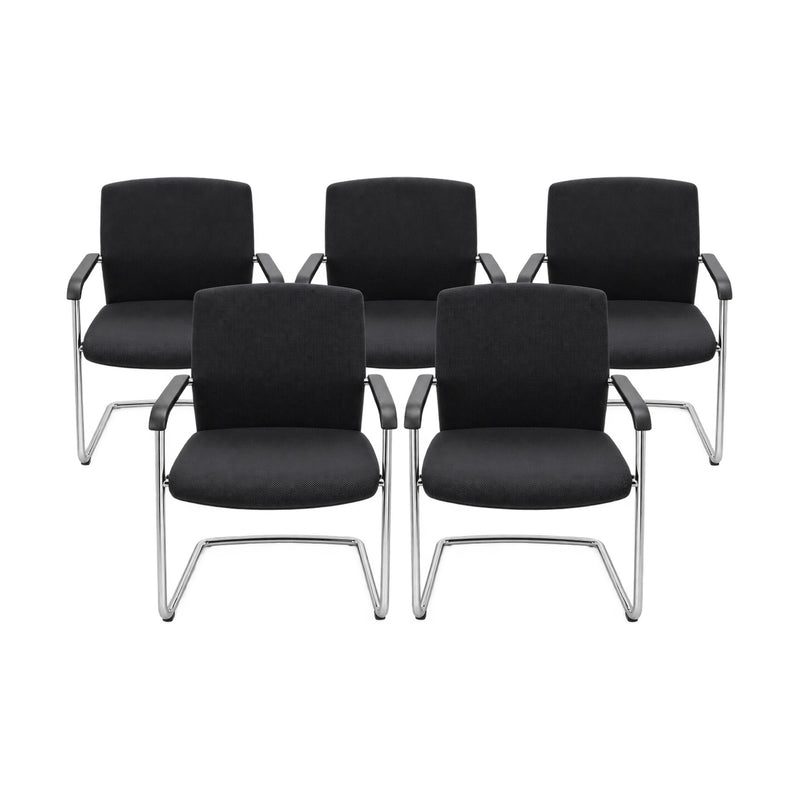 Wilkhahn Freischwinger schwarz 5er-Paket – Ansicht frontal