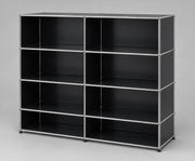USM Haller Regal 8 Fächer Schwarz – Schrägansicht 2