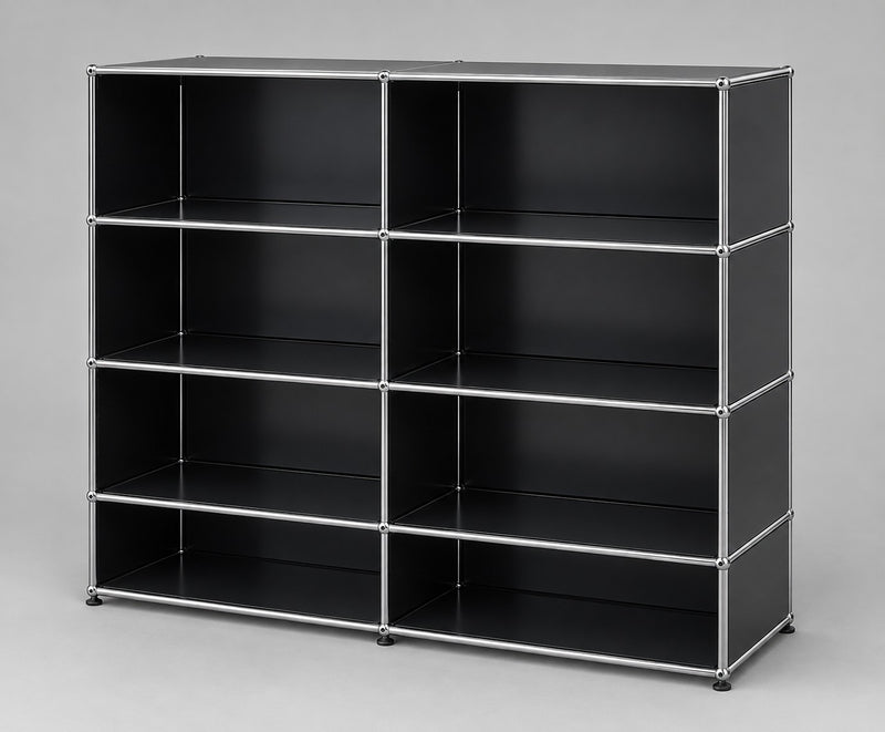 USM Haller Regal 8 Fächer Schwarz – Schrägansicht 2