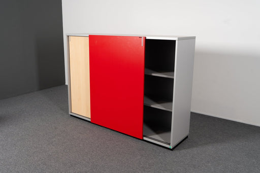 Schiebetürschrank Ahorn/Rot Svoboda