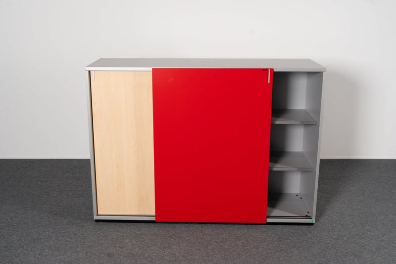 Schiebetürschrank Ahorn/Rot Svoboda - Reoffice