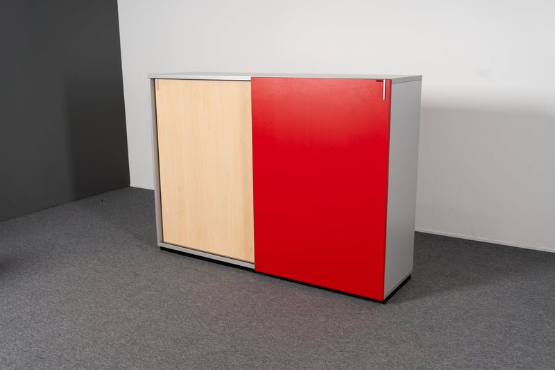 Schiebetürschrank Ahorn/Rot Svoboda - Reoffice