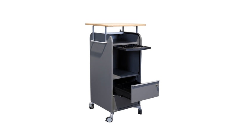 Rollcaddy Grau Eiche mit 3 Laden Bene - Reoffice