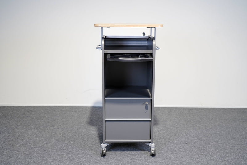 Rollcaddy Grau Eiche mit 3 Laden Bene - Reoffice