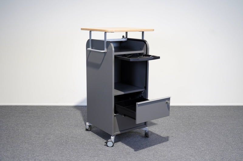 Rollcaddy Grau Eiche mit 3 Laden Bene - Reoffice