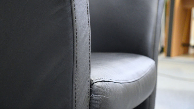 Loungesessel Leder Schwarz Couro - Reoffice