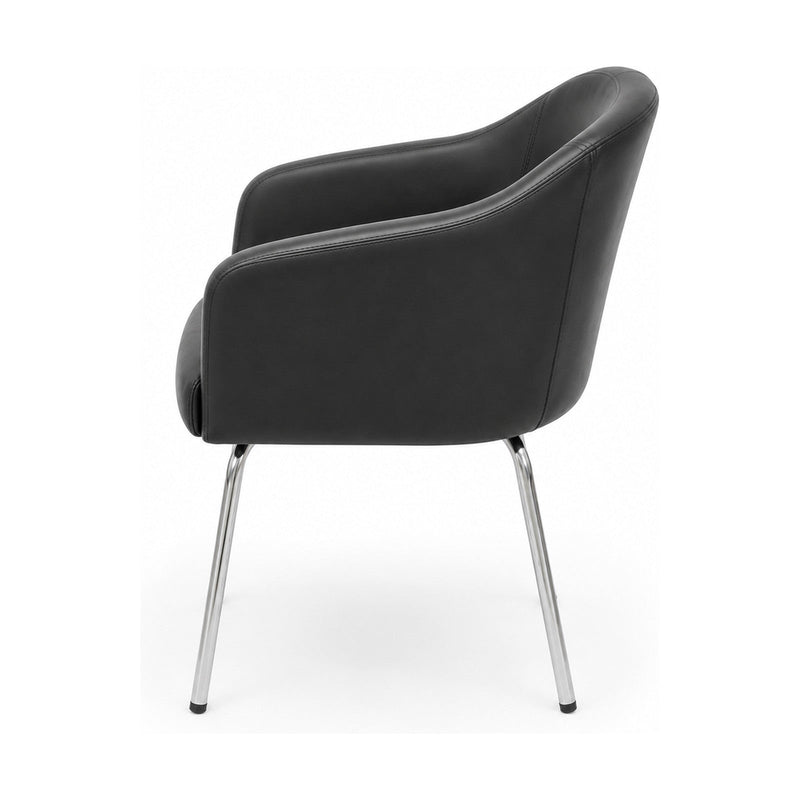 Narbutas Kunstledersessel Schwarz, gebraucht – Seitenansicht von der anderen Seite