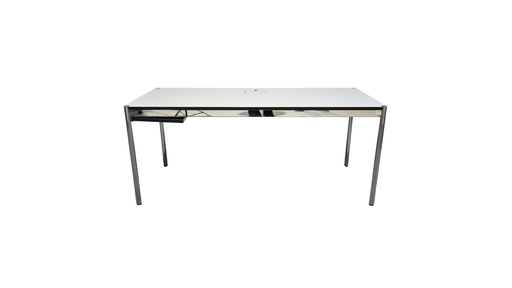 USM Haller „Work“ Tisch in Lichtgrau mit Chromgestell - Reoffice