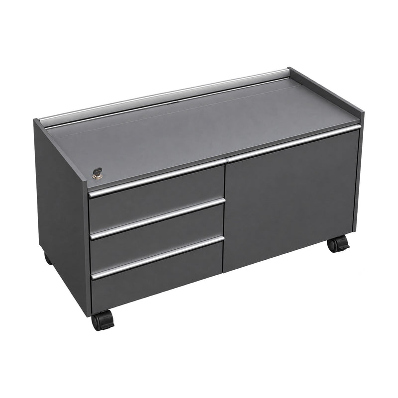 Rollcaddy Bene anthrazit – perspektivische Ansicht