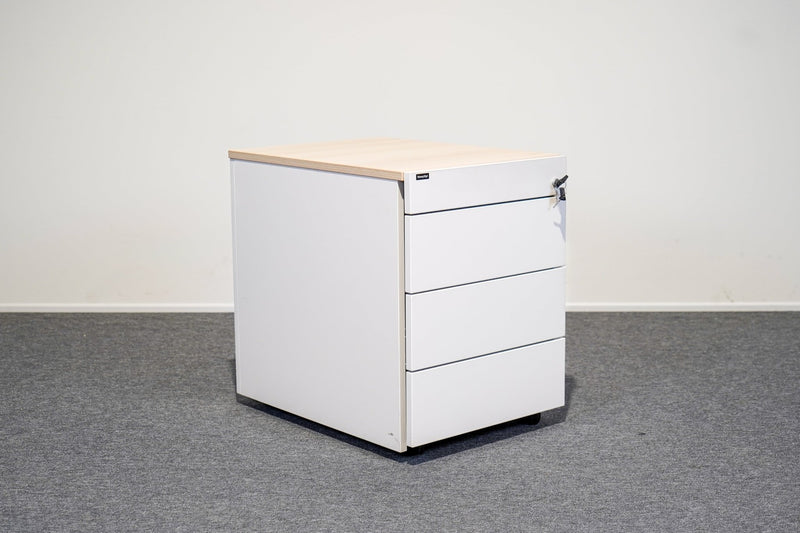 Rollcontainer Weiß Eiche 4 Laden Nowy Styl - Reoffice