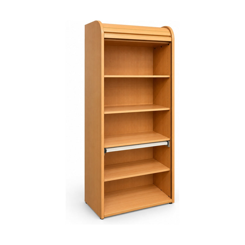 Rollladenschrank Blaha Buche 80 cm – Schrägansicht geöffnet