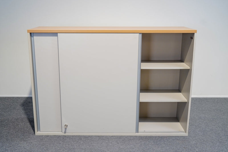 Aktenschrank mit Eiche Oberfläche 3OH 160cm - Reoffice