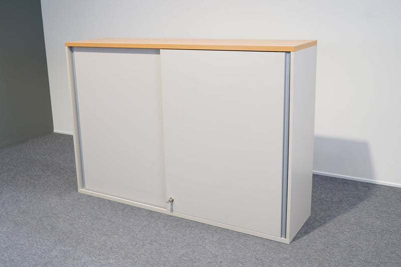 Aktenschrank mit Eiche Oberfläche 3OH 160cm - Reoffice