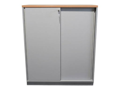 Hali „Slide 120 High“ Schiebetürenschrank 3 OH in Grau und Buche