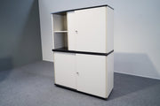 Schiebetürenschrank 2 OH Weiß Anthrazit Staple Bene - Reoffice