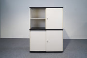 Schiebetürenschrank 2 OH Weiß Anthrazit Staple Bene - Reoffice