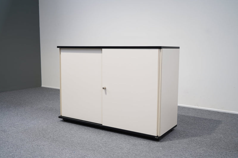 Schiebetürenschrank 2 OH Weiß Anthrazit Staple Bene - Reoffice