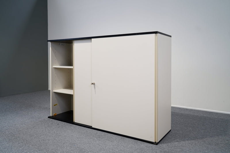 Schiebetürenschrank 3 OH Weiß Anthrazit Fenly Bene - Reoffice
