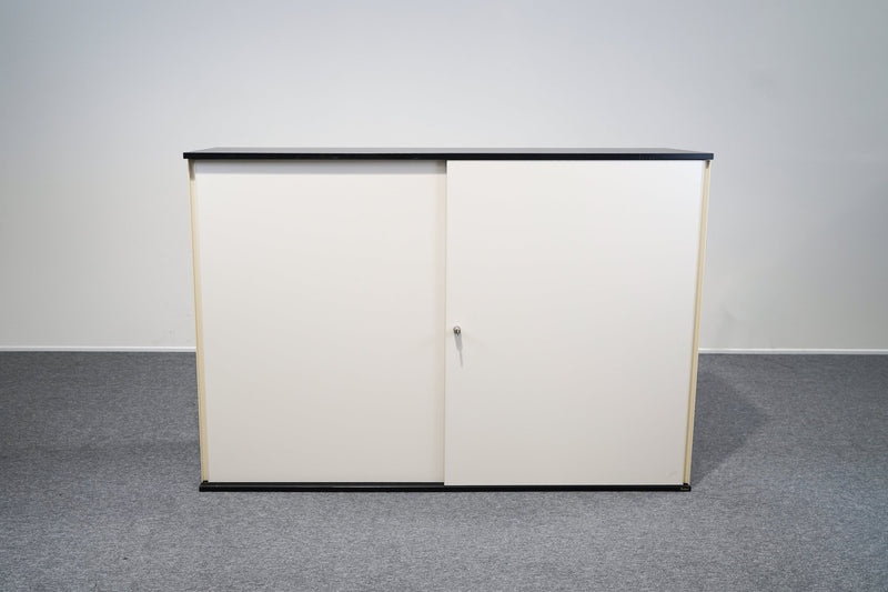 Schiebetürenschrank 3 OH Weiß Anthrazit Fenly Bene - Reoffice