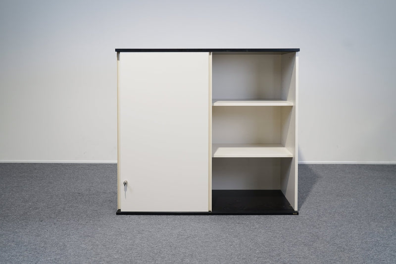 Schiebetürenschrank 3 OH Weiß Anthrazit Fylo Bene - Reoffice