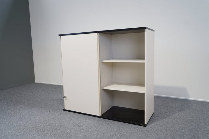 Schiebetürenschrank 3 OH Weiß Anthrazit Fylo Bene - Reoffice