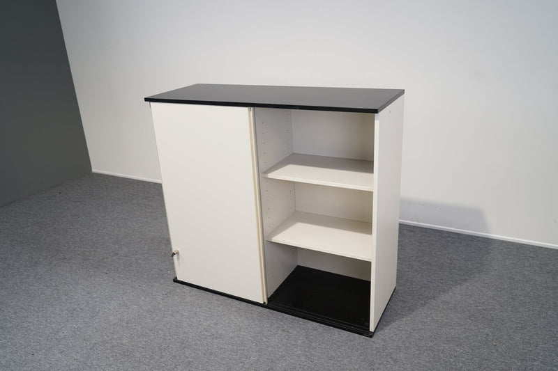 Schiebetürenschrank 3 OH Weiß Anthrazit Fylo Bene - Reoffice