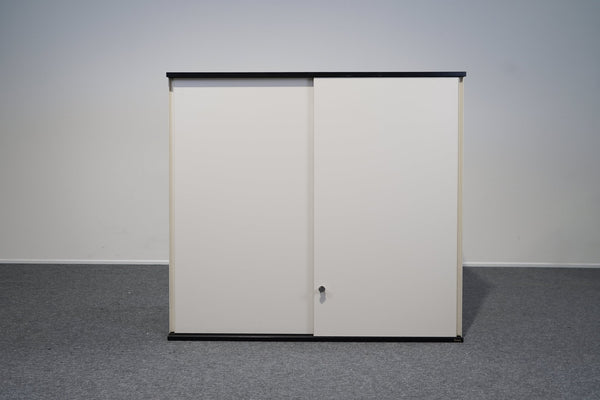 Schiebetürenschrank 3 OH Weiß Anthrazit Fylo Bene - Reoffice
