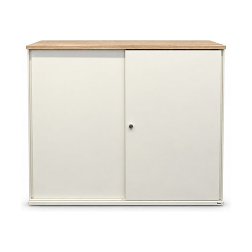 Schiebetürenschrank Bene – Cremeweiß, 120 × 43 × 115 cm, abschließbar, gebraucht