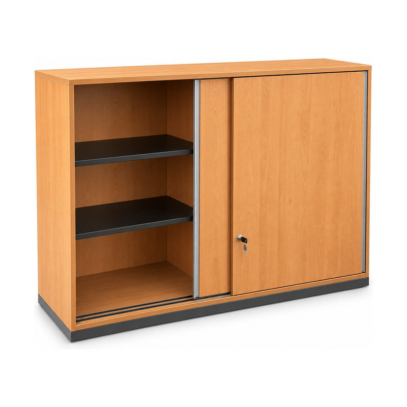 Schiebetürenschrank Hali Buche 160 × 44 × 115 cm – geöffnet links