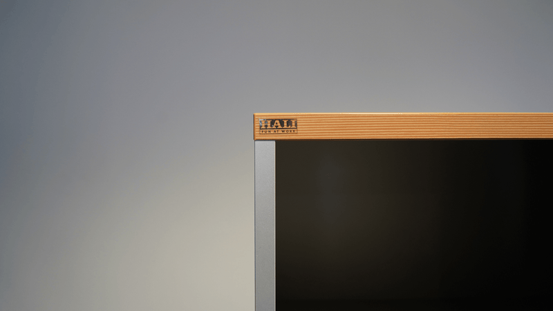 Hali „Slide 160“ Schiebetürenschrank in Grau und Buche mit 5 Ordnerhöhen - Reoffice