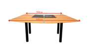 Chefschreibtisch Walnuss 220 cm mit Lederauflage - Reoffice