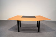 Chefschreibtisch Walnuss 220 cm mit Lederauflage - Reoffice