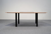 Chefschreibtisch Walnuss 220 cm mit Lederauflage - Reoffice